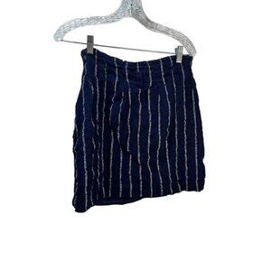 Women’s Striped Mini Linen Skirt‎ Slimming A-line Short Size 10